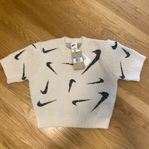 NEW Women's Nike Sportswear Phoenix Cozy Top Cream Size Medium